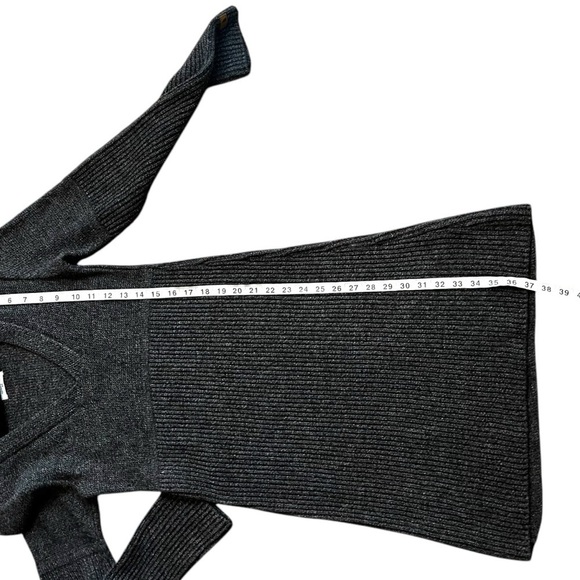 The North Face V-Neck Alpaca Wool Knit Saguaro Sweater Dress- Grey- Size XS - Picture 12 of 12